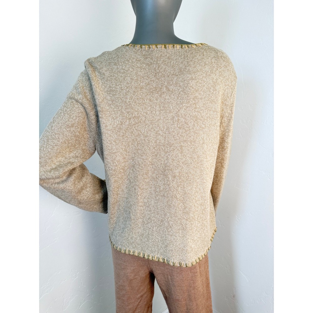 Vintage Sigrid Olsen Sport Embroidered Boho Floral Silk Cotton Cardigan Sweater - Picture 7 of 10